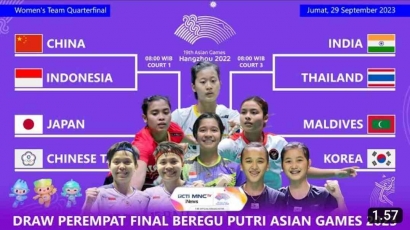 Bombastis! Berikut Line Up dan H2H Perempat Final Bulutangkis Beregu Putri Indonesia vs China (29/9)