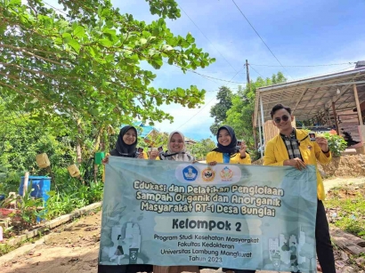 Edukasi dan Pelatihan Pengelolaan Sampah Organik dan Anorganik Masyarakat RT-1 Desa Bunglai, Kecamatan Aranio