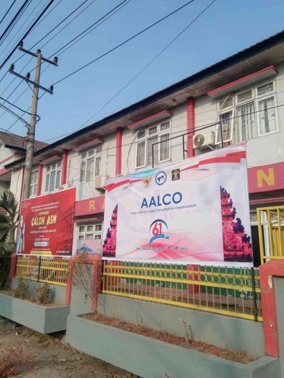 Semarak AALCO, Lapas Tanjung Raja Pasang Banner Asian-African Legal Consultative Organization