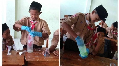 Kelas SAINS sebagai Kelas Riset, Siswa MTs Putera Sunniyyah Selo Kabupaten Grobogan Buat Sabun Cuci Piring Ekonomis