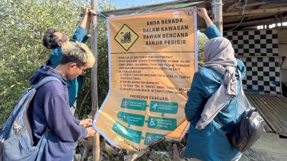 Tim IDBU KKNT Undip Membuat Jalur Evakuasi dan Edukasi Tanggap Bencana di Pantai Glagah Wangi, Kabupaten Demak