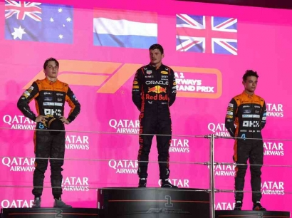 F1 Qatar 2023: Max Verstappen Menang, Duo McLaren Rebut Podium