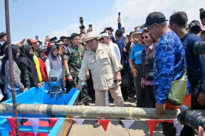 Kunjungan Menhan Prabowo ke Pantai Aquarium Piamari Pangandaran