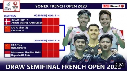 Seru dan Menarik! Jadwal dan Drawing Lengkap Babak Semifinal French Open 2023 (28/10)