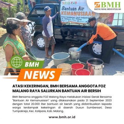Serunya Distribusi Air Bersih BMH untuk Malang Selatan