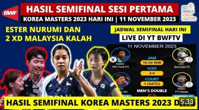 Bombastis! Intip Hasil Lengkap Semua Negara di Babak Semifinal Korea Masters 2023 (11/11)