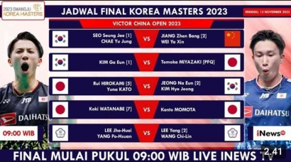 Fantastis! Intip Jadwal dan Drawing Lengkap Final Korea Masters 2023 (12/11)