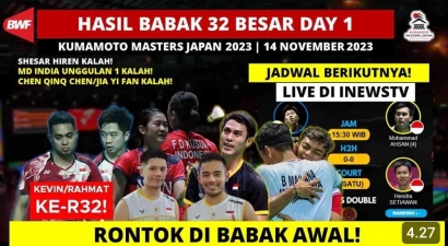 Fantastis! Intip Hasil Lengkap Semua Negara di Babak 32 Besar Kumamoto Masters 2023 (14/11)