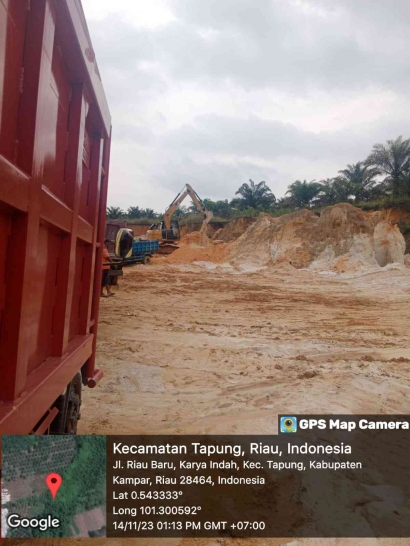 Kades Karya Indah: Usaha Galian Tanah Timbunan di Jalan Riau Baru Tidak Mengantongi Izin