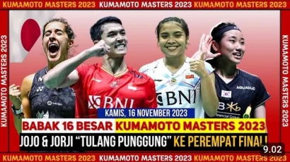 Fantastis! Intip Hasil Lengkap Babak 16 Besar Kumamoto Masters Japan 2023 (16/11)