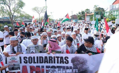 Ribuan Warga Kabupaten Batanghari Gelar Aksi Solidaritas Bela Palestina