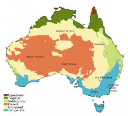 Hubungan Keadaan Alam Australia dengan Persebaran Penduduk Australia