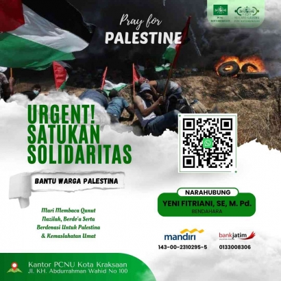 LAZISNU PCNU Kota Kraksaan Galang Donasi Peduli untuk Warga Palestina
