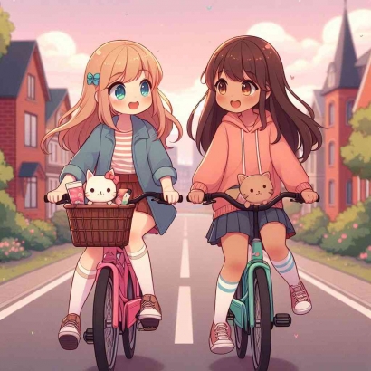 Sepeda Baru Flora dan Alanna