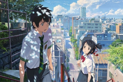 Sinopsis Film Anime Kimi no Na Wa,Taki dan Mitsuha Menyelamatkan Desa dari Meteor