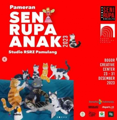 Alumni dan Siswa Rumah Seni Rupa Kak Zulfa (Studio RSRZ) Gelar Pameran Lukisan Anak di Bogor Creative Center