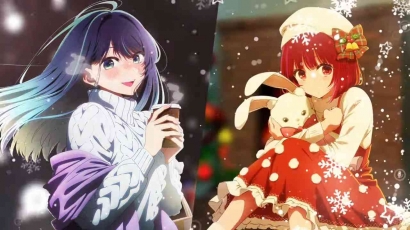 Anime Oshi no Ko Rilis Ilustrasi Natal 2023 Akane dan Kana