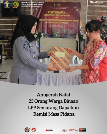 Anugerah Natal 23 Warga Binaan LPP Semarang Dapatkan Remisi Masa Pidana