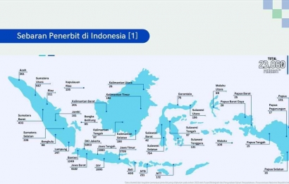 10 Provinsi dengan Jumlah Penerbit Terbanyak di Indonesia Tahun 2023
