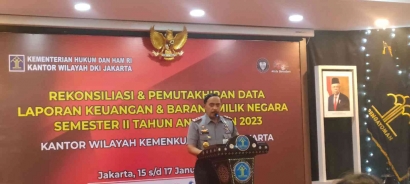 Plh. Kepala Rupbasan Kelas I Jakarta Barat mengikuti Rekonsisliasi dan Pemutakhiran Data Laporan Keuangan dan BMN Semester II T.A 2023
