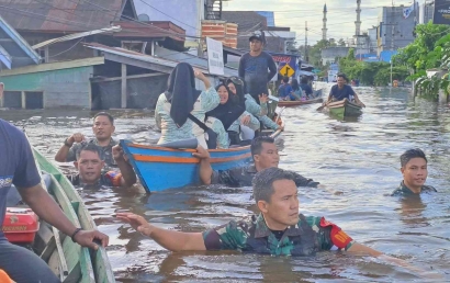 Barito Utara Banjir, Dandim 103/Mtw Langsung Terjun Pantau Situasi