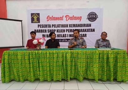 Gaet justice Barbershop, Bapas Makassar Gelar Pelatihan Teknis Pangkas Rambut Bagi Klien