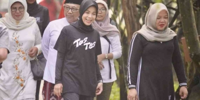 Sambil Olahraga, Siti Atikoh Ganjar Blusukan ke Lahan Kampung Coklat