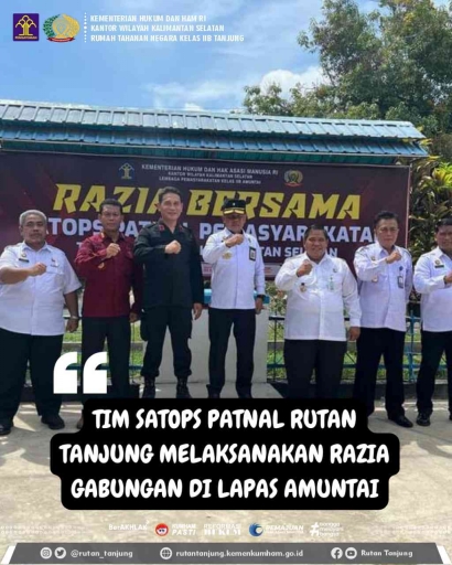 Tim Satops Patnal Rutan Tanjung Giat Razia Gabungan di Lapas Amuntai