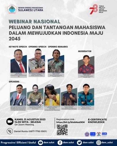 Webinar Nasional DEM Sulut: Peluang dan Tantangan Mahasiswa Dalam Mewujudkan Indonesia Maju 2045