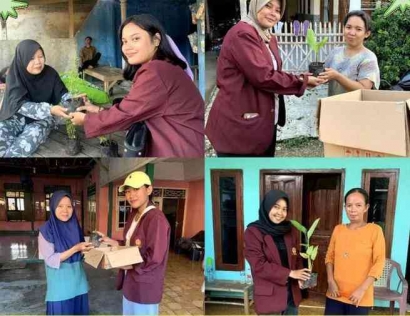 Herbal Desa: Mahasiswa UNSIKA Laksanakan Program KKN 2024 dengan Pembagian Tanaman Apotek Hidup di Desa Cigunungsari