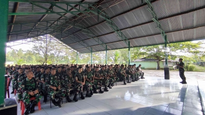Pentingnya Peran TNI dalam Membantu Pemerintah, Danyonzipur 20/PPA Memberikan Penekanan Kepada Seluruh Prajurit