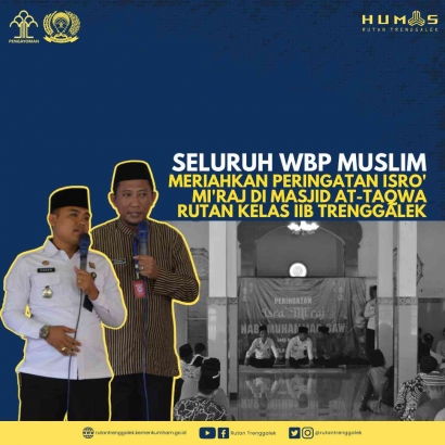 Seluruh WBP Muslim Meriahkan Peringatan Isra' Miraj di Masjid AT-Taqwa Rutan Trenggalek