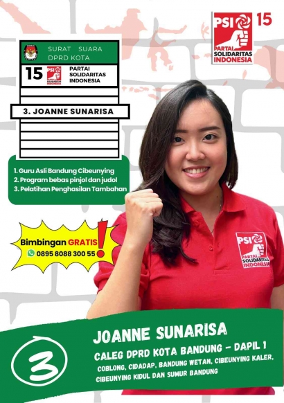 Joanne Sunarisa dari PSI Nomor Urut 3: Membangun Kesejahteraan bersama Warga Kota Bandung