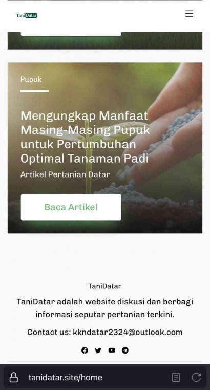 Pengembangan Website TaniDatar untuk Digitalisasi Pertanian