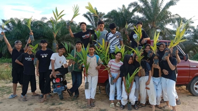 Pemuda IKS PI Kera Sakti Ranting Bahar Utara, Kicau Mania Buma BC dan Masyarakat Desa Bukit Mulya Antusias Jalankan Program Reboisasi Desa