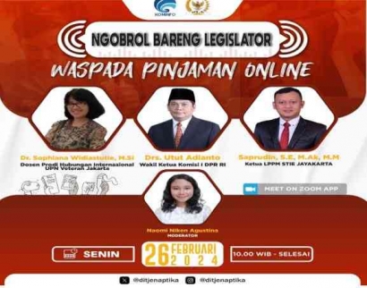 Webinar Ngobrol Bareng Legislator: "Waspada Pinjaman Online"