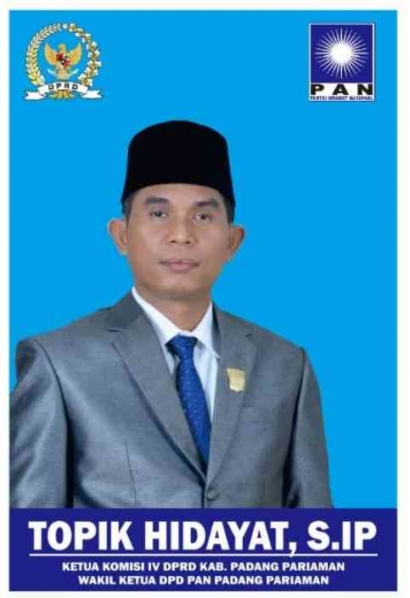 Hasil Pencoblosan, Topik Hidayat Harus Jadi Ketua DPRD Padang Pariaman