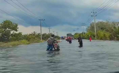 Banjir di Pelalawan Riau Mulai Surut