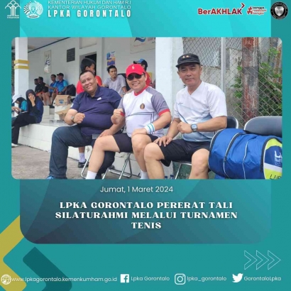 LPKA Gorontalo Pererat Tali Silaturahmi Melalui Turnamen Tenis