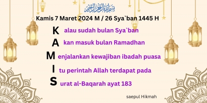 Pantun: Hari Kamis Menjelang Bulan Ramadhan 1445 H