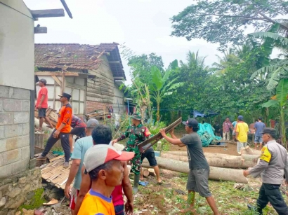 Babinsa Tasikmadu Beraksi: Kisah Inspiratif Gotong Royong Atasi Bencana Pohon Tumbang di Trenggalek