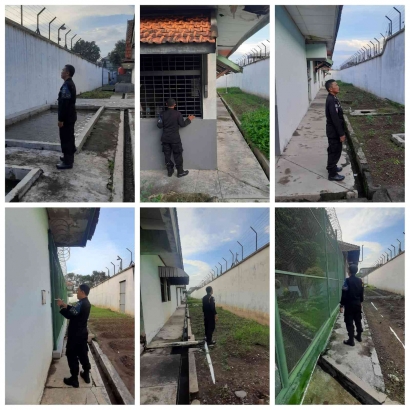 Tingkatkan Kewaspadaan di Bulan Ramadhan, Petugas Pengamanan Lapas Sragen Kontrol Blok Hunian