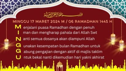 Pantun: Hari Minggu Bulan Ramadhan 1445 H