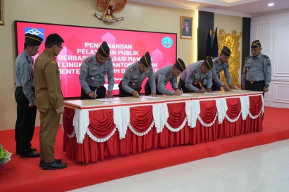 Ciptakan Pelayanan Publik Berbasis HAM, Rutan Banda Aceh Ikuti Kegiatan Pencanangan P2HAM