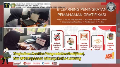Tingkatkan Kualitas Pengendalian Gratifikasi, Tim UPG Rupbasan Cilacap Ikuti E-Learning
