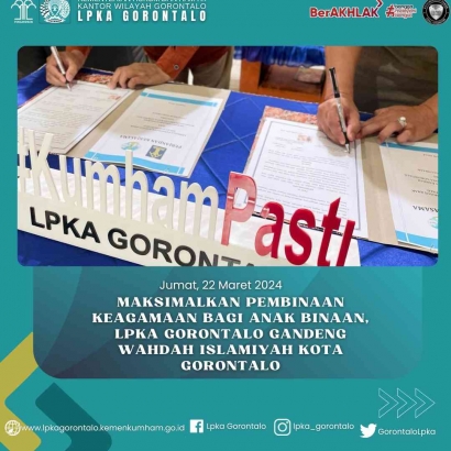 Maksimalkan Pembinaan Keagamaan Bagi Anak, LPKA Gorontalo Gandeng Wahdah Islamiyah Kota Gorontalo