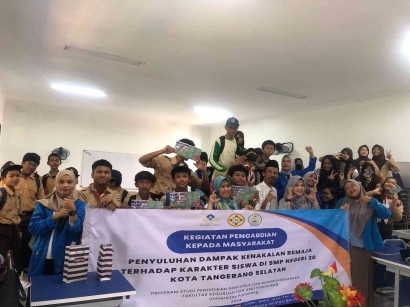 Pengabdian Kepada Masyarakat dengan Tema Dampak Kenakalan Remaja terhadap Karakter Siswa SMPN 20 Kota Tangerang Selatan