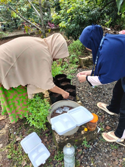 Mahasiswi KKN-T 35 UNIDA Gontor Berperan Aktif dalam Monitoring dan Pendampingan Penanaman Kale serta Pembuatan Pupuk Organik Cair di Desa Dawung
