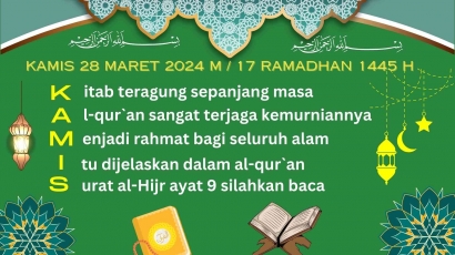 Pantun: Nuzulul Qur`an Tanggal 17 Bulan Ramadan 1445 H