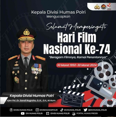 Harapan Kadiv Humas Polri di Hari Film Nasional ke-74, Dukung Kemajuan Industri Film Indonesia